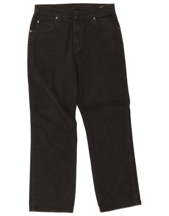 Мужские прямые джинсы Wrangler стандартного кроя W32 L30, черный хлопок
