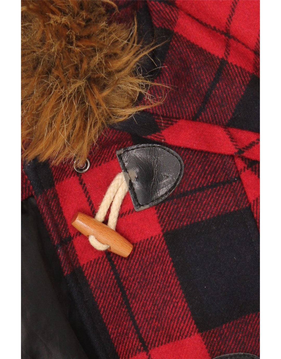 Женская дафлкот с капюшоном MISS SELFRIDGE UK 6 XS, красная шерстяная клетка в клетку