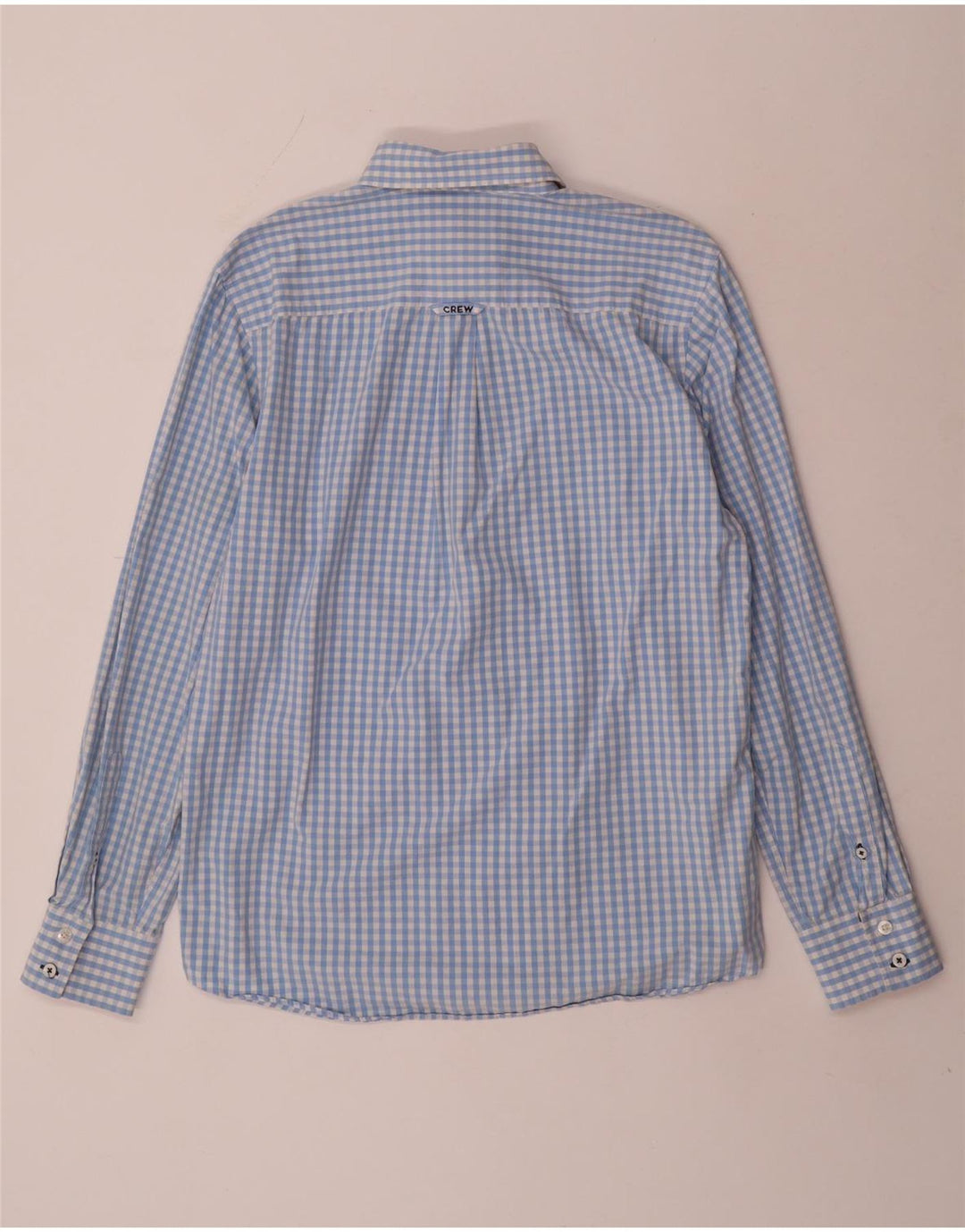 Crew Clothing Мужская рубашка классического кроя среднего синего цвета в клетку