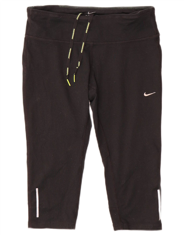 Женские леггинсы-капри Nike Dri Fit UK 14, средние, черные