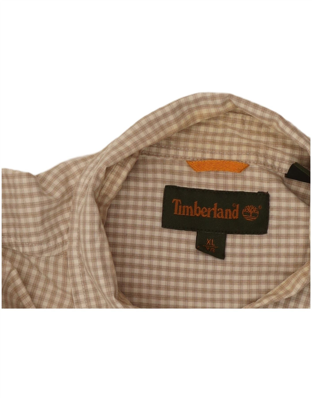 TIMBERLAND Мужская рубашка с коротким рукавом XL, бежевая клетка, хлопок