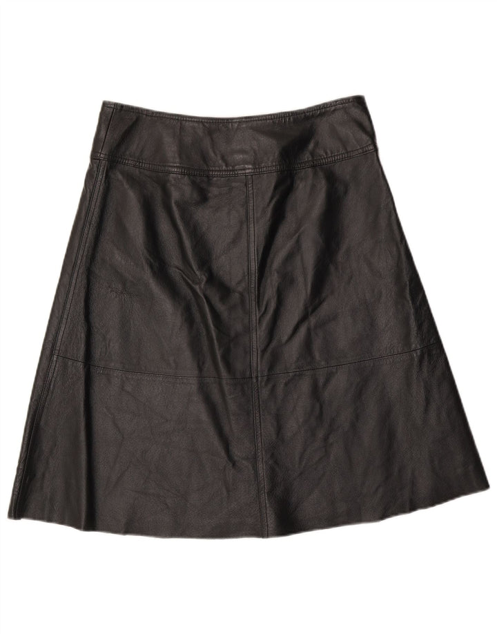 H&M Женская кожаная юбка US 8 Medium W30 Черная кожа