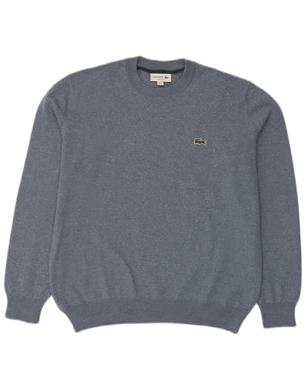 Мужской свитер Lacoste Classic Fit с круглым вырезом, размер 6 XL, синяя шерсть
