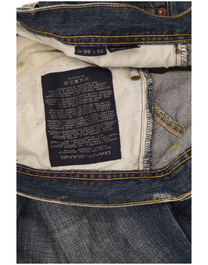 Мужские прямые джинсы Gant W38 L32, синий хлопок