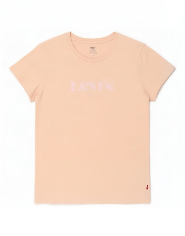 Женская футболка с рисунком Levi's Top UK 14, большой розовый хлопок