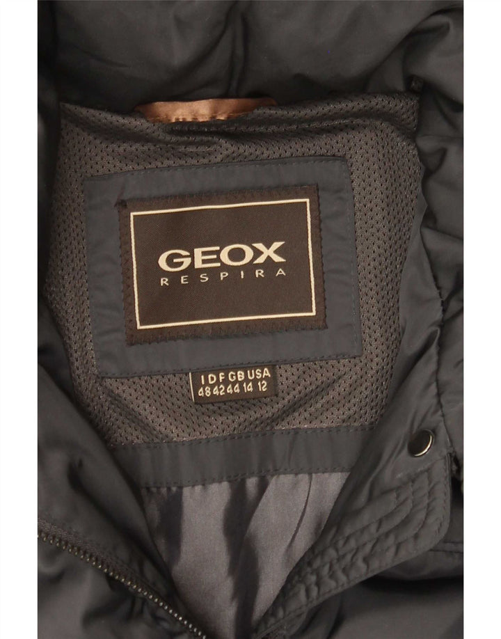 Женская утепленная куртка Geox Respira с капюшоном UK 14, большая серая