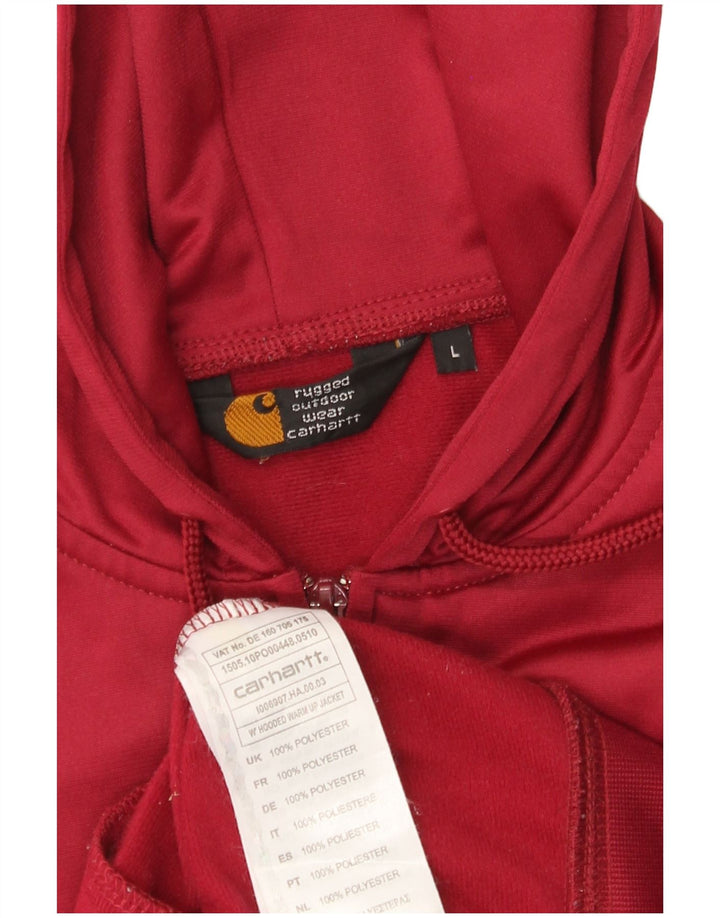 Женский свитер с капюшоном на молнии Carhartt UK 16, большой красный полиэстер