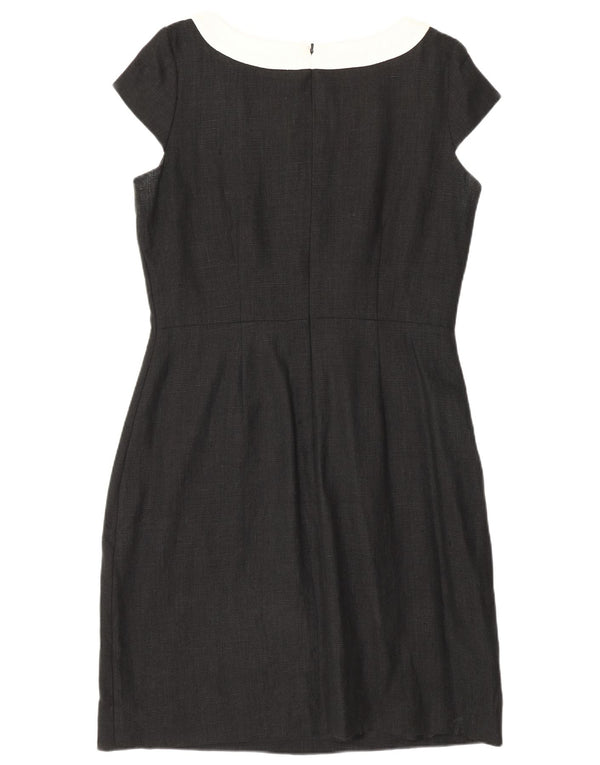 HOBBS Womens Shift Dress UK 12 Medium Black Linen