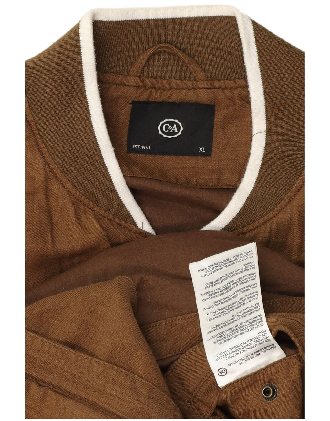 Мужская куртка-бомбер C & A UK 42 XL, коричневый хлопок