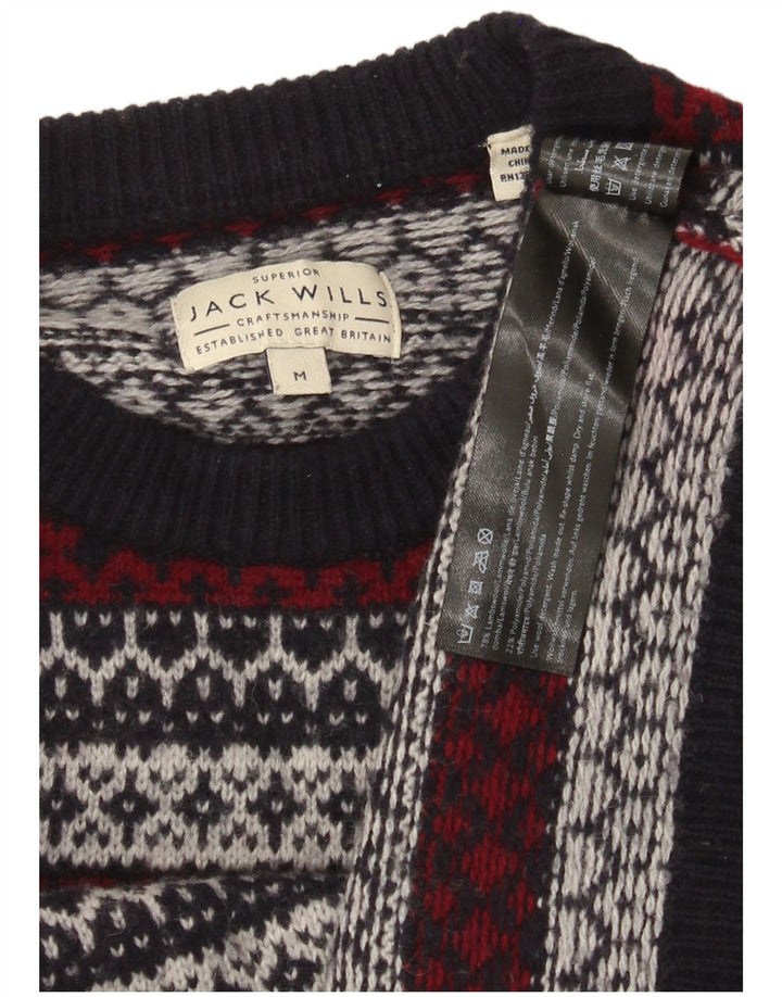 Мужской джемпер с круглым вырезом Jack Wills, средний темно-синий Fair Isle