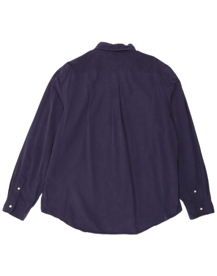 Мужская рубашка Ralph Lauren 2XL темно-синяя хлопковая