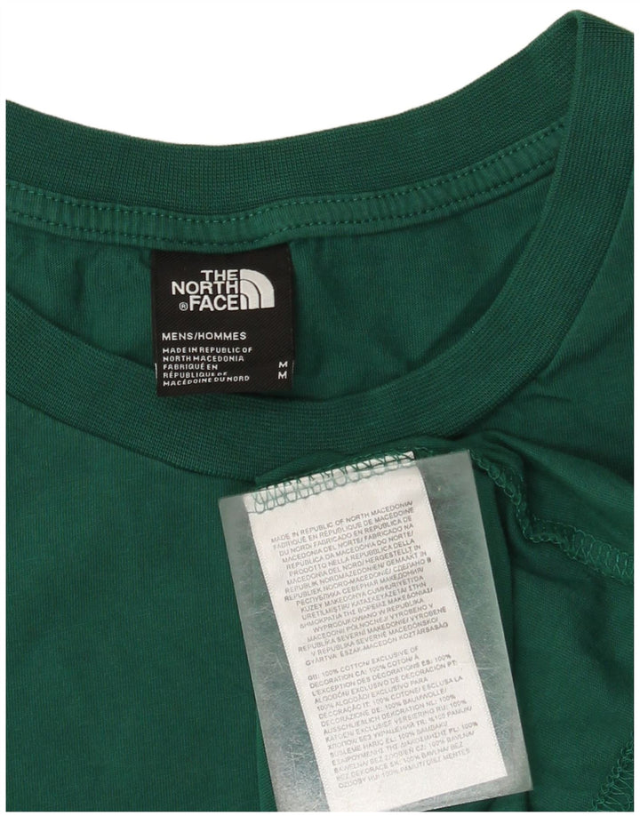 Мужская футболка с рисунком The North Face, хлопковый топ среднего зеленого цвета