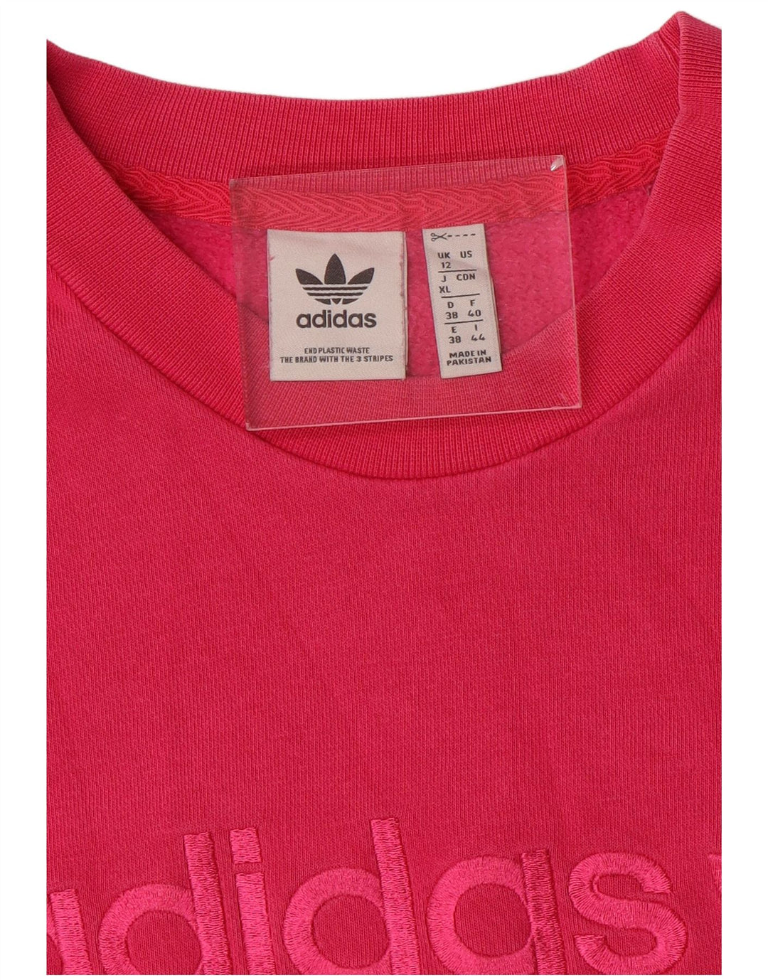 Женский джемпер оверсайз с рисунком Adidas UK 12, средний розовый