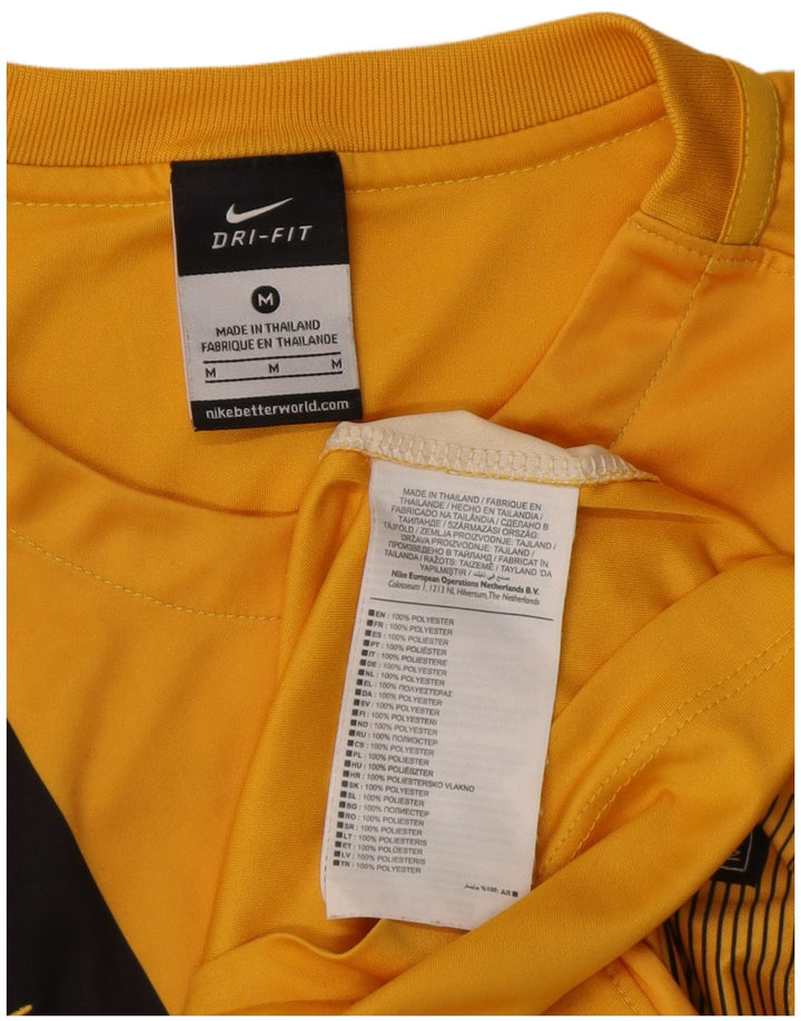 Мужская футболка Nike Dri Fit с графическим рисунком, средний желтый цвет, полиэстер с цветными блоками