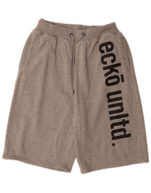 Женские спортивные шорты с рисунком Ecko Unltd UK 22 3XL, серый хлопок с крапинками