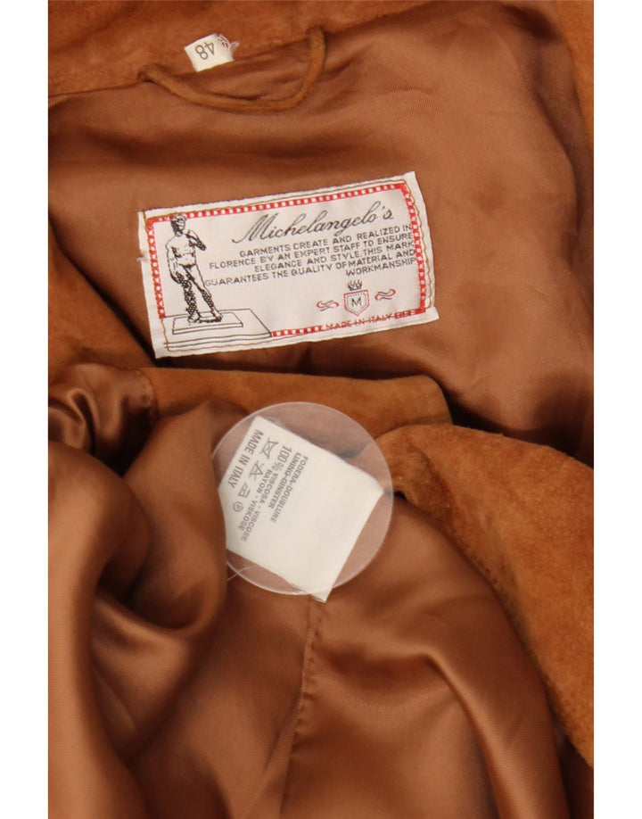 MICHELANGELO Женская замшевая куртка IT 48 XL Коричневая кожаная