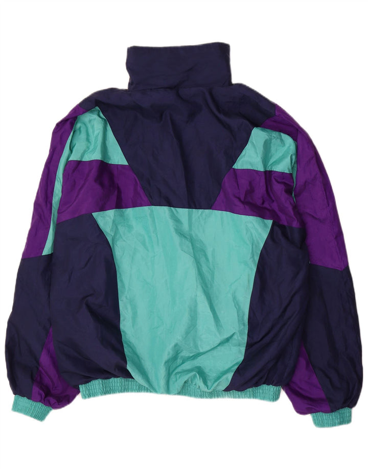 Винтажный мужской спортивный костюм, верхняя куртка, большой разноцветный полиамид с цветными блоками