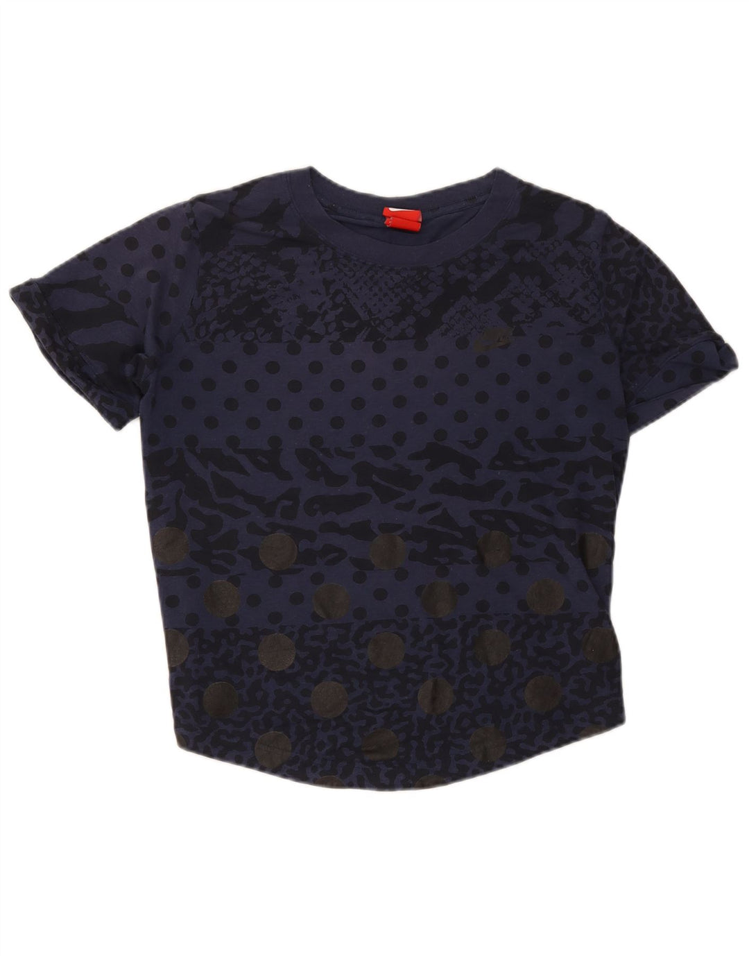 Женская футболка с абстрактным узором Nike Top UK 14 Medium Navy Blue