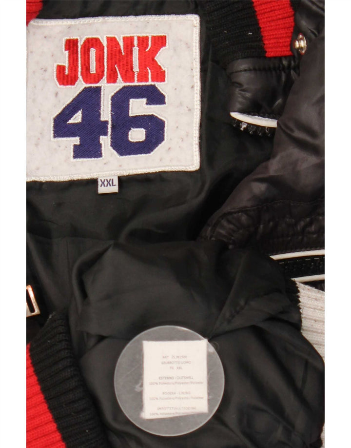 Мужская стеганая куртка Jonk 46 UK 44 2XL, черная, полиэстер с цветными блоками