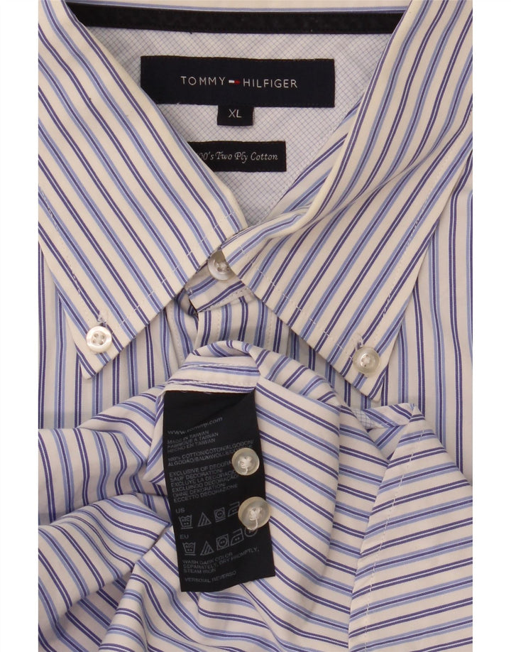 Мужская рубашка Tommy Hilfiger XL из хлопка в синюю полоску