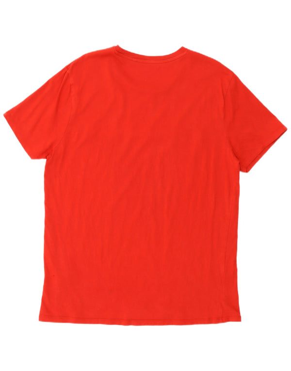 Guess Женская футболка с рисунком Top UK 20 2XL Красная хлопковая футболка с цветными блоками