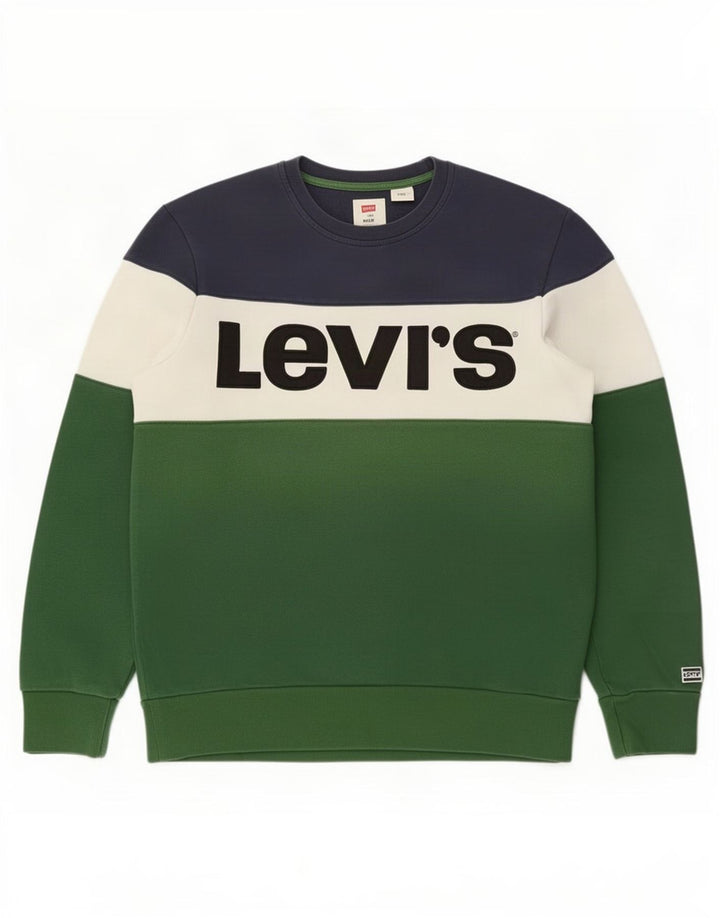 Мужской джемпер-свитшот Levi's, средний разноцветный хлопок с цветными блоками