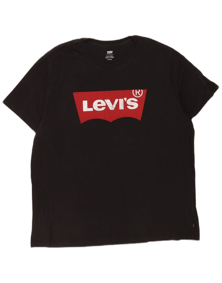 Мужская футболка с рисунком Levi's, верх XL, черный хлопок