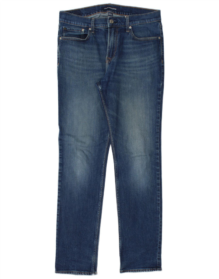 Мужские узкие джинсы Calvin Klein W32 L34 синие, хлопок