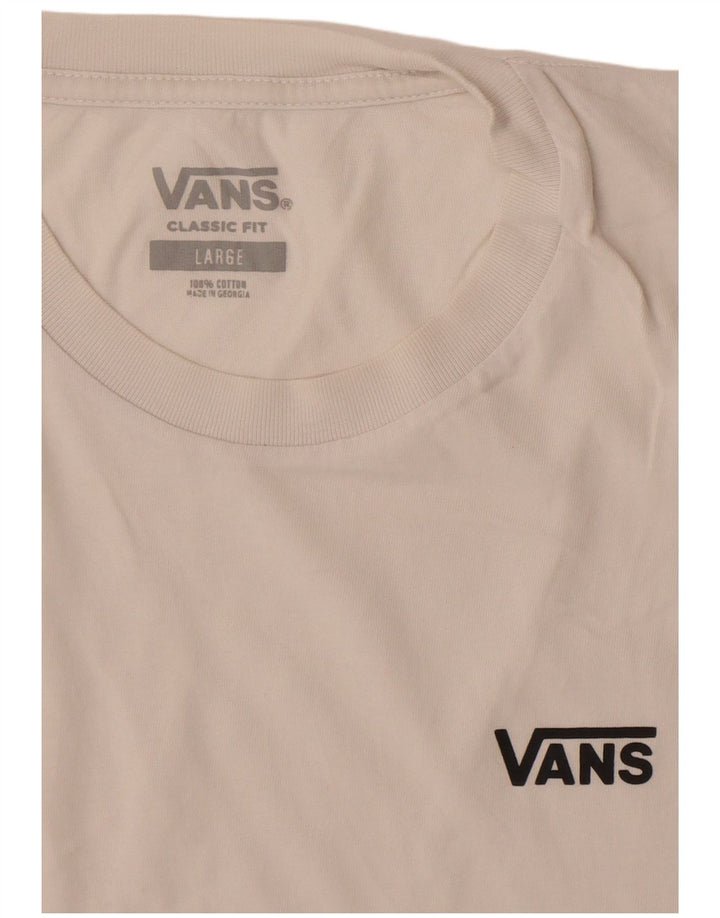 Мужская футболка классического кроя Vans, большой белый хлопковый топ
