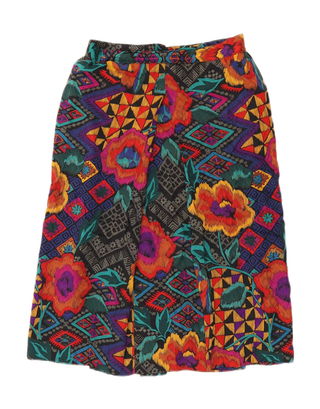 VINTAGE Womens Midi Skirt W26 Small Multicoloured Floral Vintage Vintage and Second-Hand Vintage from Messina Hembry 