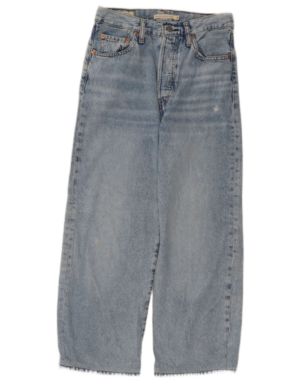 Женские прямые укороченные джинсы Levi's Ribcage W28 L25, синий хлопок