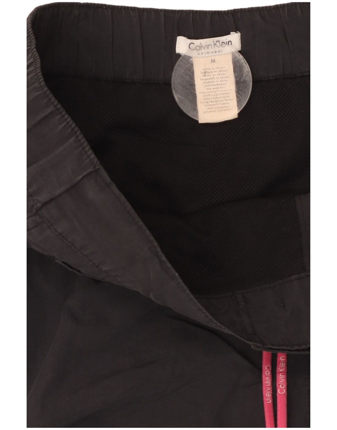 Мужские шорты для плавания с рисунком Calvin Klein, нейлон, средний черный цвет