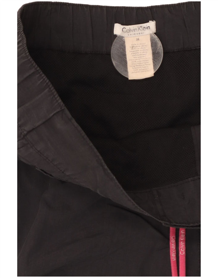 Мужские шорты для плавания с рисунком Calvin Klein, нейлон, средний черный цвет