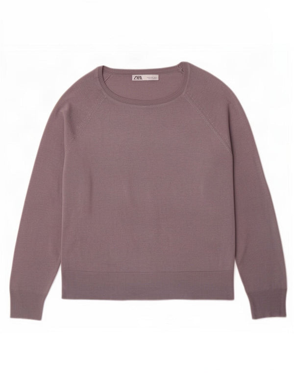 Женский свитер с вырезом «лодочка» Zara UK 14, средний серый