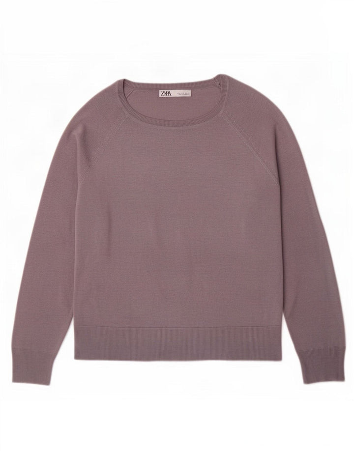 Женский свитер с вырезом «лодочка» Zara UK 14, средний серый