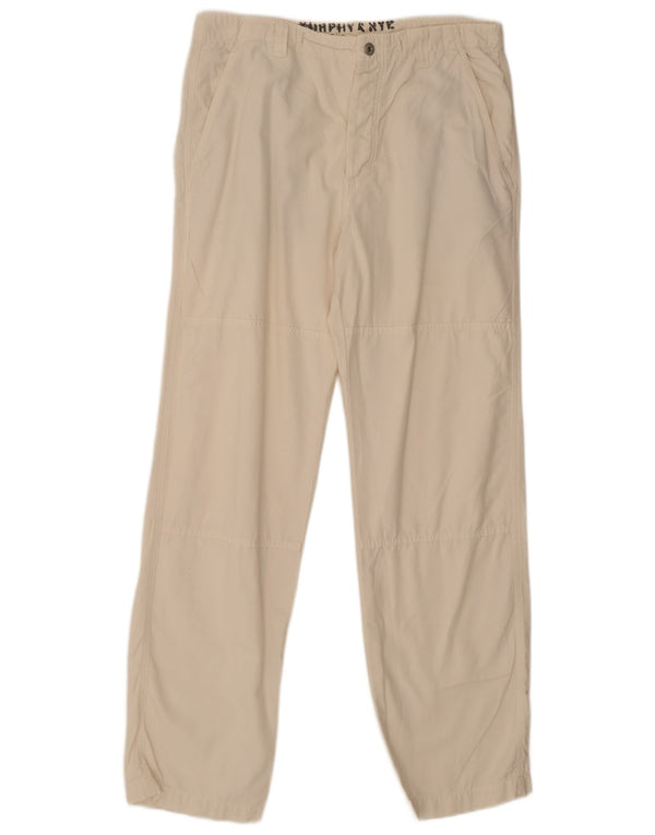 Мужские прямые брюки чинос Murphy & Nye, большие размеры W34 L32, белый хлопок