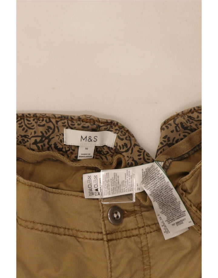 Женские шорты карго Marks & Spencer UK 16, большие W34, бежевые, лайкра