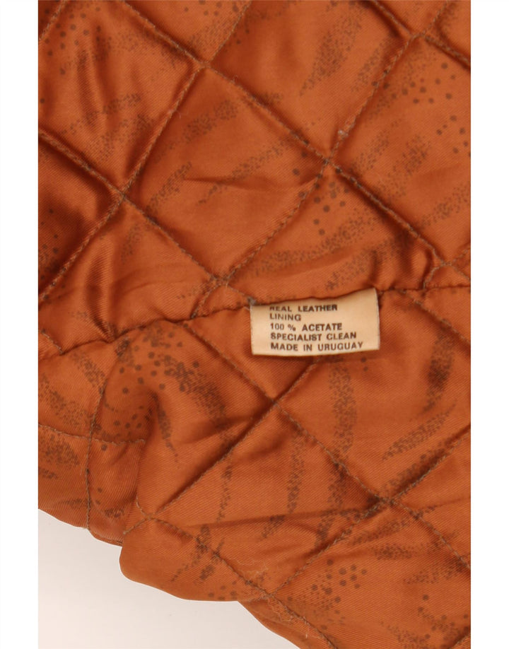Винтажная мужская кожаная куртка UK 42 XL из кожи цвета хаки