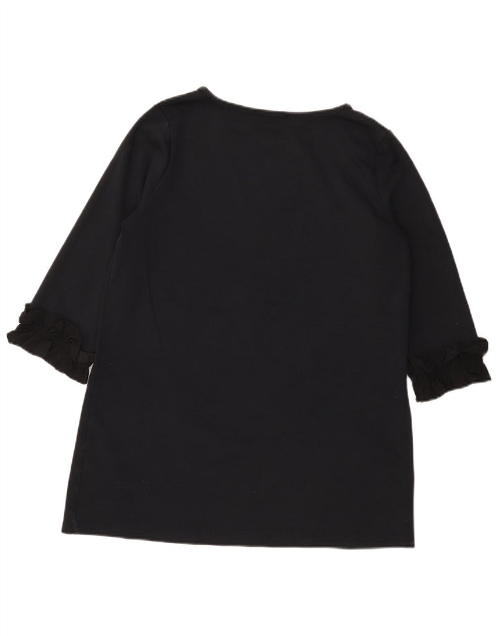 Женская туника с рукавом 3/4 Marks & Spencer UK 12, средний черный хлопок