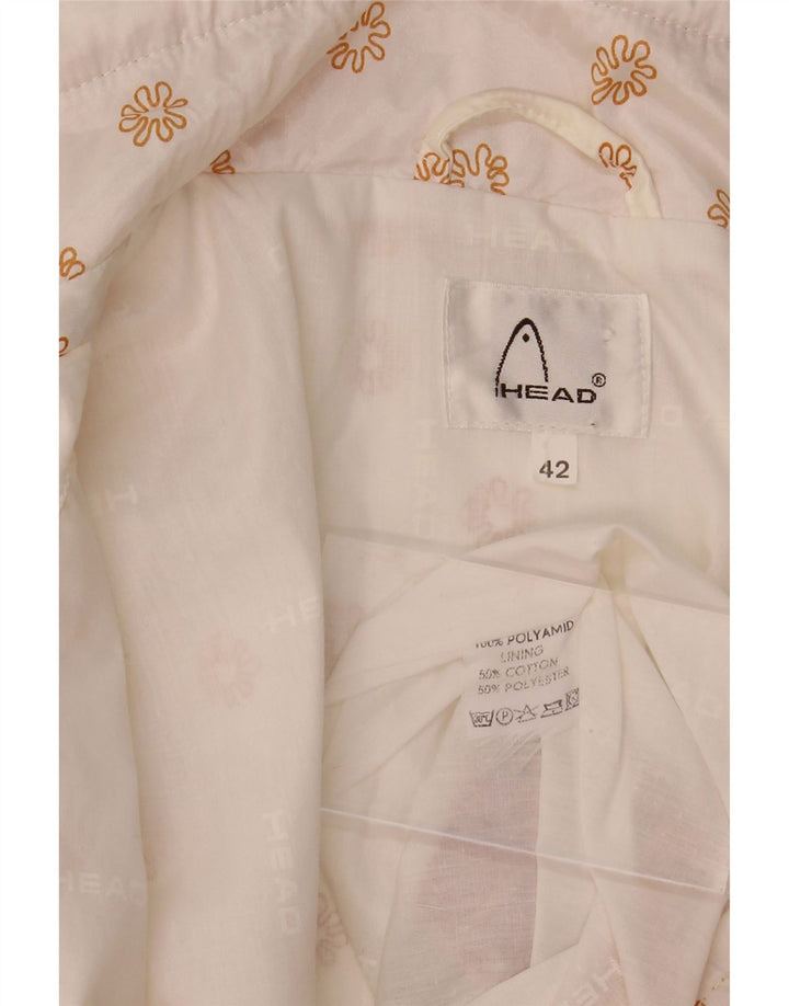 HEAD Womens Windbreaker Jacket IT 42 Medium Off White Floral Cotton Vintage HEAD and Second-Hand HEAD from Messina Hembry 