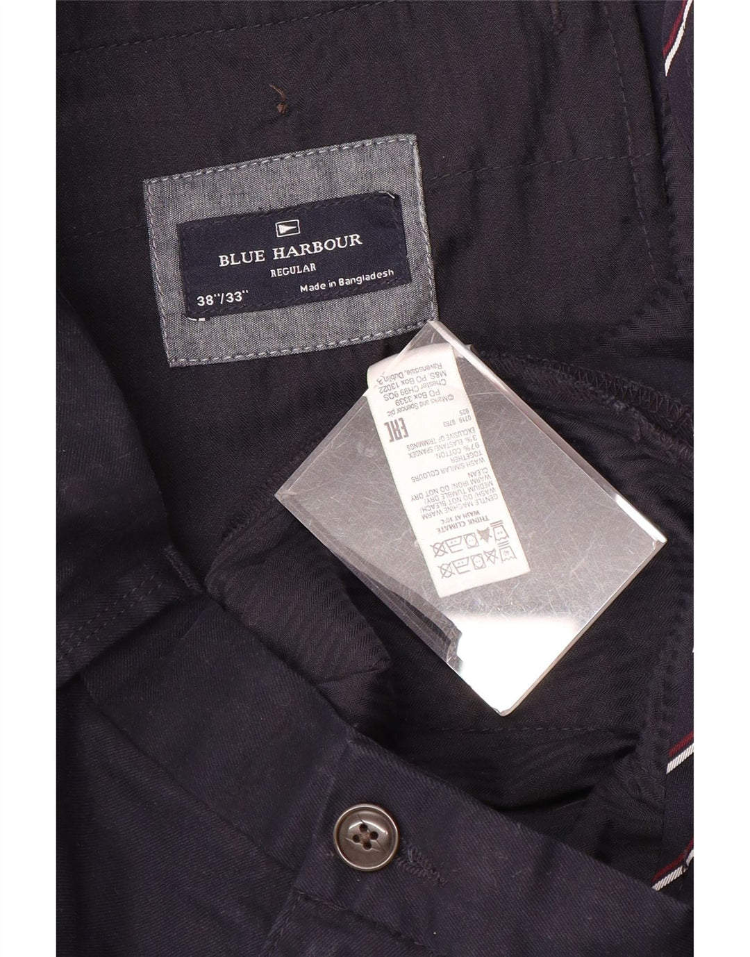 Мужские брюки чинос Marks & Spencer Blue Harbour Regular W38 L33 Темно-синие