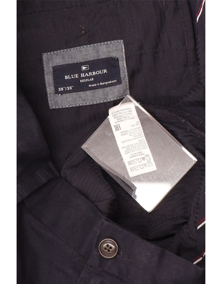 Мужские брюки чинос Marks & Spencer Blue Harbour Regular W38 L33 Темно-синие