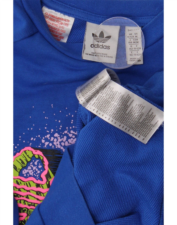 Джемпер с рисунком Adidas для мальчиков 11-12 лет Синий Crosta