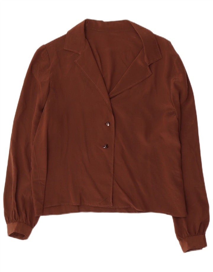 Женская блузка-рубашка VINTAGE UK 16, большая коричневая