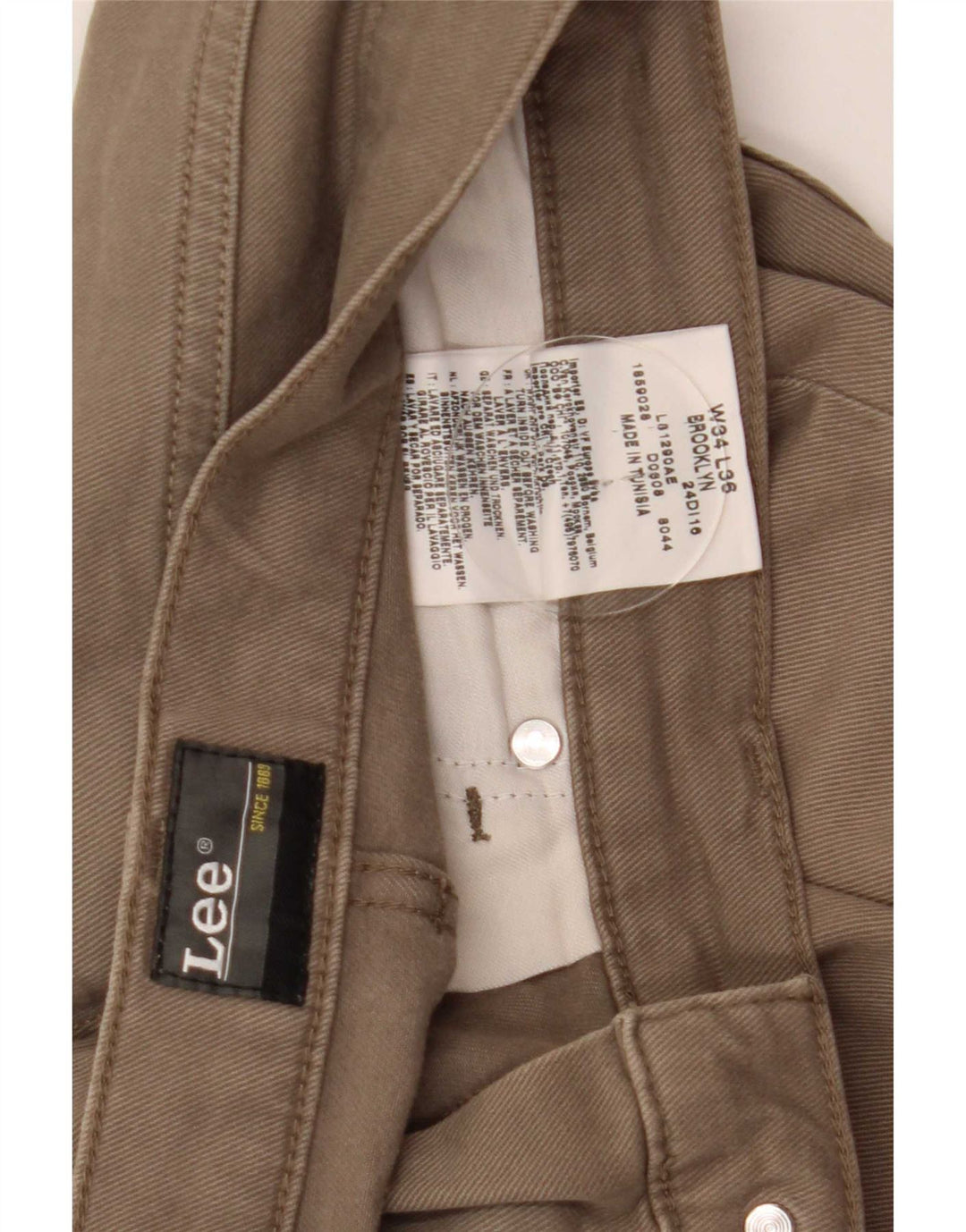Мужские прямые джинсы Lee Brooklyn W34 L33, бежевый хлопок