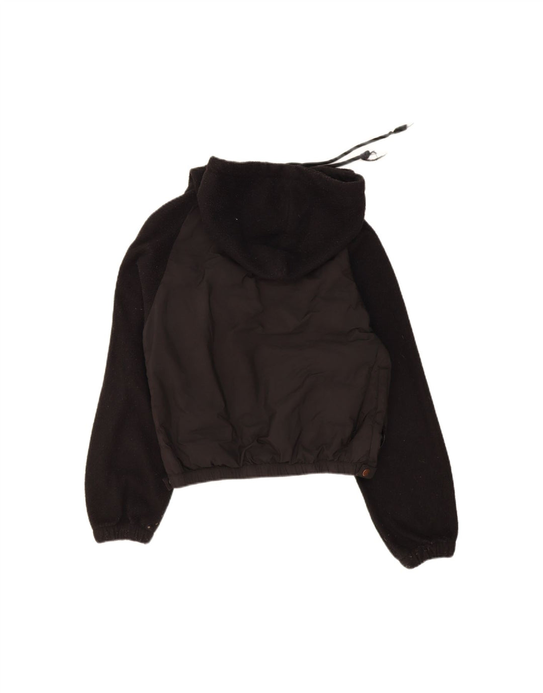 SUPERDRY Womens Hooded Crop Anorak Jacket UK 8 Small Black Polyester