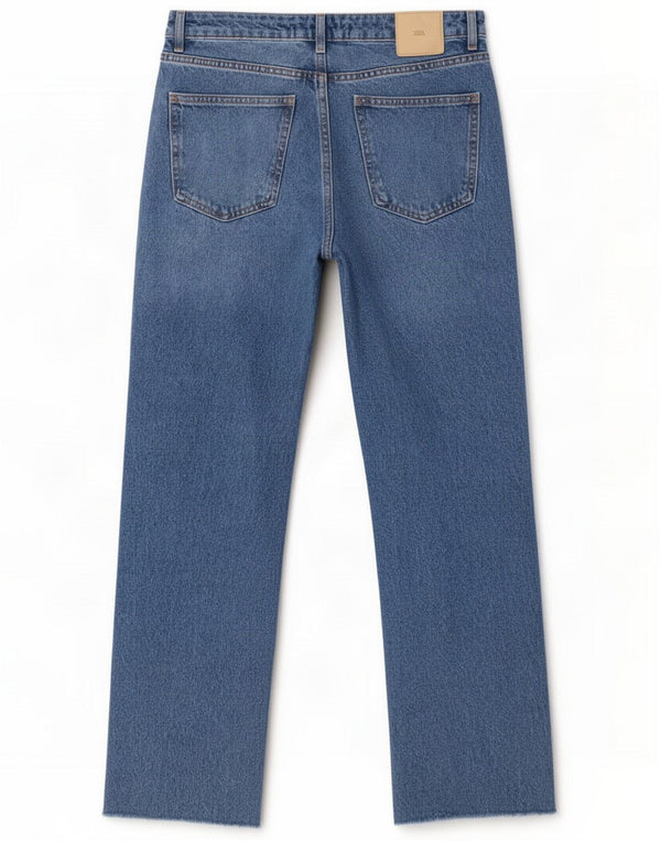 Zara Женские прямые джинсы EU 36 XS W26 L29 Синий хлопок