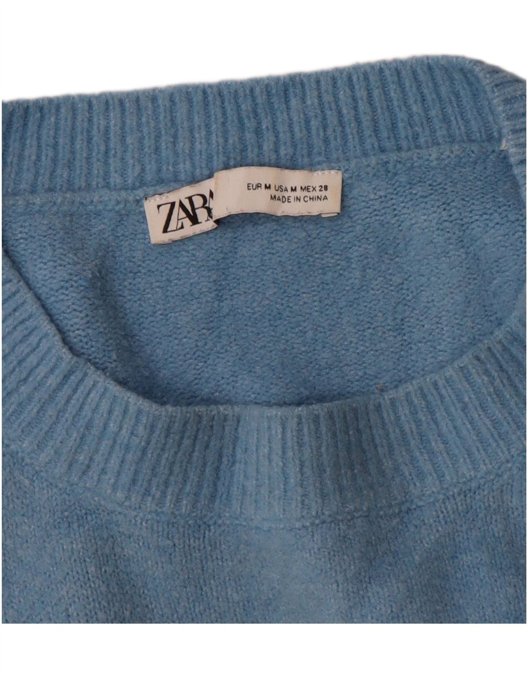 Мужской джемпер с круглым вырезом Zara, средний синий