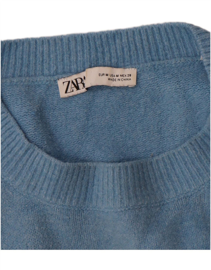 Мужской джемпер с круглым вырезом Zara, средний синий