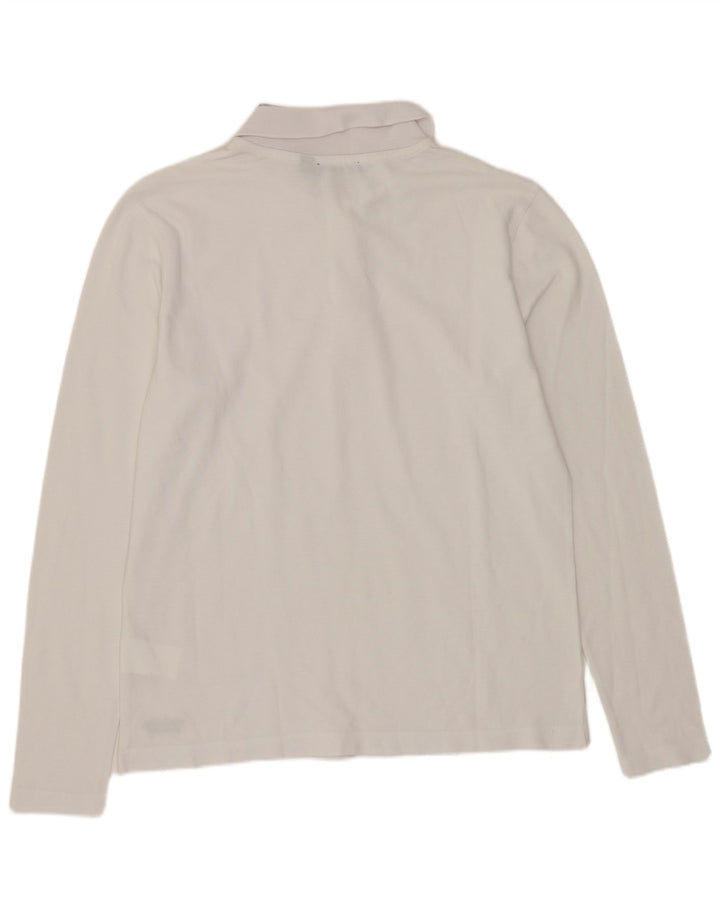 Мужская рубашка-поло с длинным рукавом Calvin Klein, средний белый хлопок, хлопок